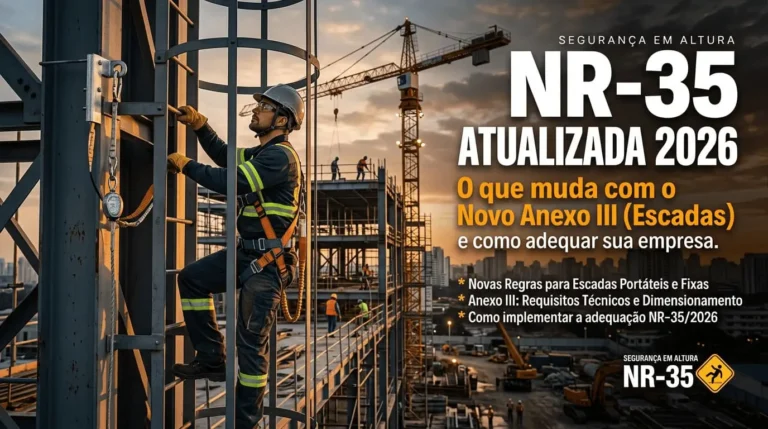NR-35 atualizada 2026: o que muda com o novo Anexo III (escadas) e como adequar sua empresa